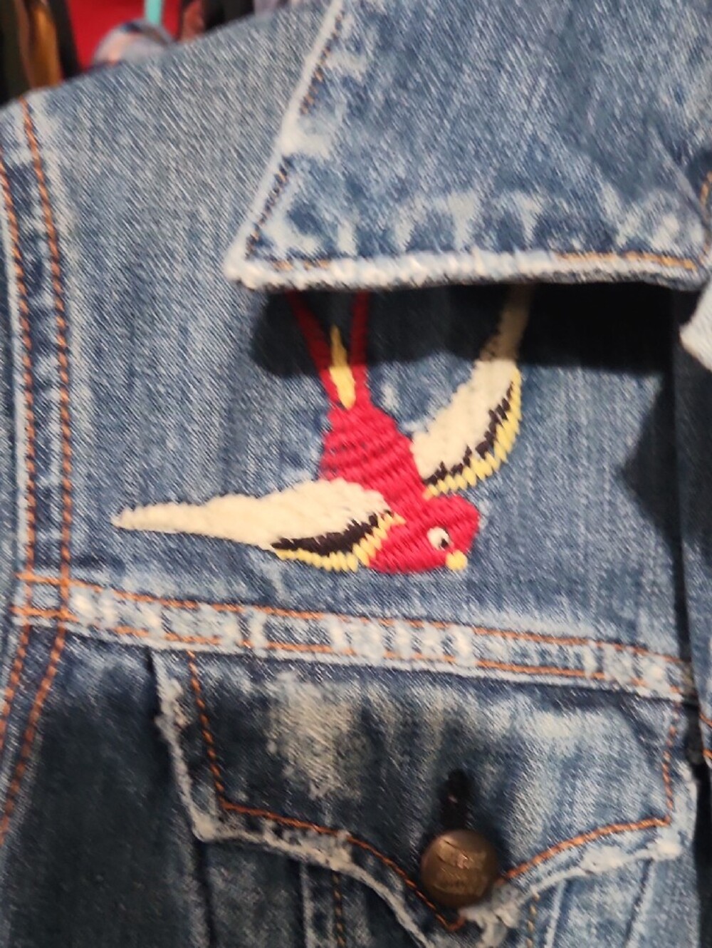 Lucky Brand Vintage-Inspired Embroidered Denim Jacket - Blue - Picture 4 of 8